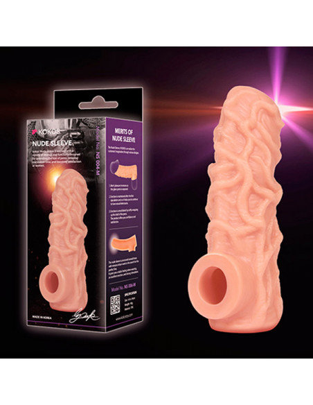 Фаллоувеличитель с открытой головкой KOKOS NUDE SLEEVE M 12 см