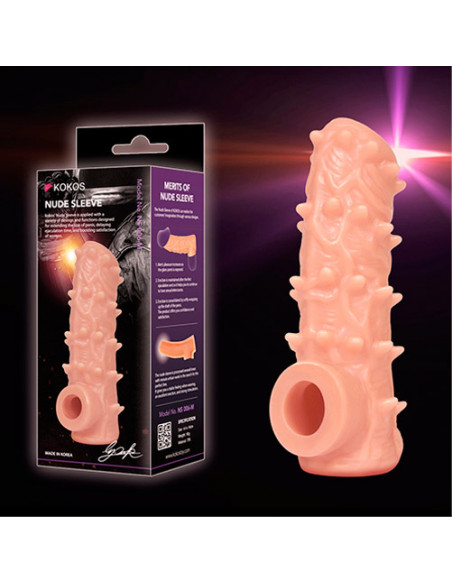 Фаллоувеличитель с открытой головкой KOKOS NUDE SLEEVE M 12 см