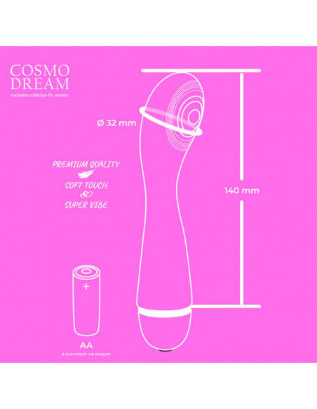 Вибромассажер точки-G COSMO 20 функций силикон розовый /14х3,2 см/