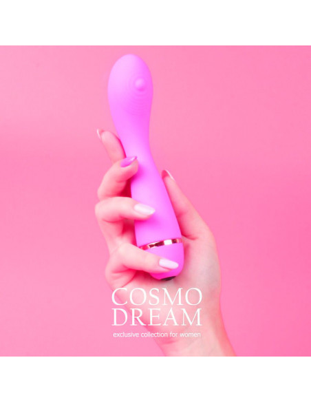 Вибромассажер точки-G COSMO 20 функций силикон розовый /14х3,2 см/