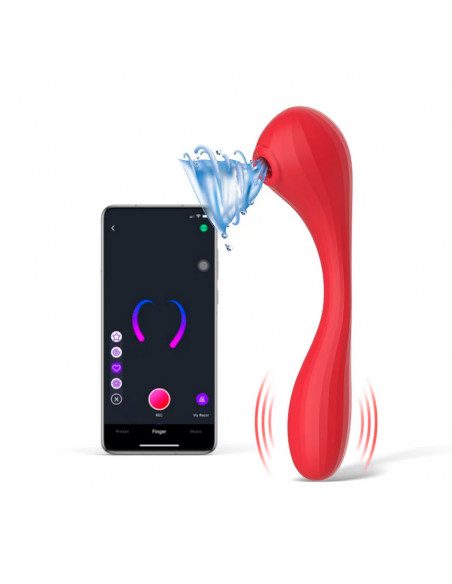 Смарт-вибратор 2в1 с вакуум-волновой стимуляцией Magic Bobi APP Controlled