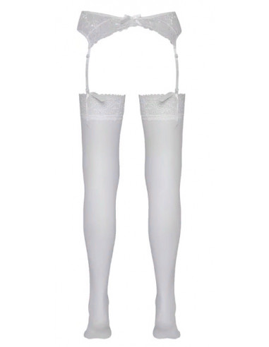 Чулки под пояс Cottelli LEGWEAR 20den белые /4/