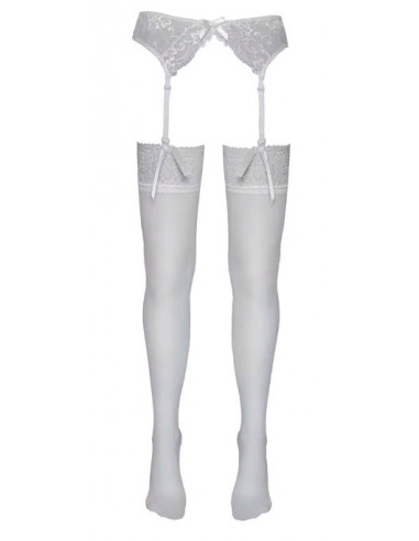 Чулки под пояс Cottelli LEGWEAR 20den белые /2/