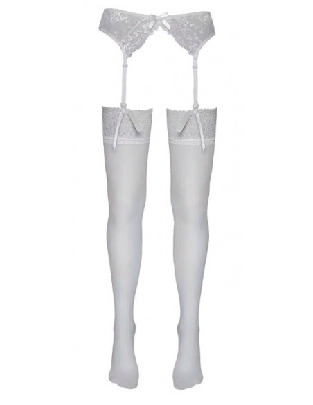 Чулки под пояс Cottelli LEGWEAR 20den белые /2/