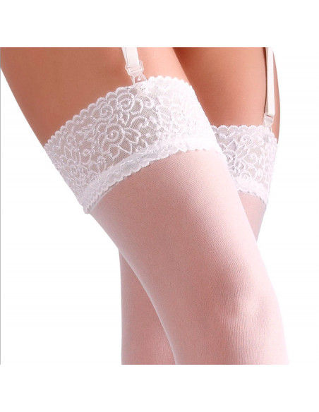 Чулки под пояс Cottelli LEGWEAR 20den белые /2/
