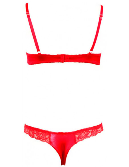 Поддерживающий бюстгалтер и стринги Cottelli LINGERIE SET красный 75B/C