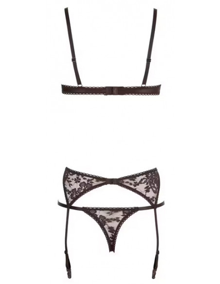 Поддерживающий бюстгалтер, пояс и стринги Cottelli LINGERIE SET черный 75B/C