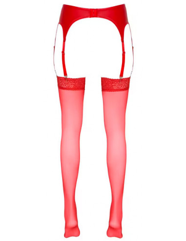 Чулки под пояс Cottelli LEGWEAR 20den красные /2/