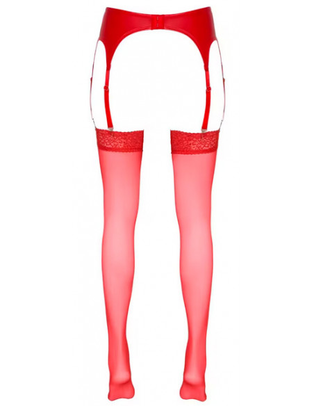 Чулки под пояс Cottelli LEGWEAR 20den красные /2/