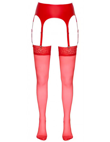 Чулки под пояс Cottelli LEGWEAR 20den красные /2/