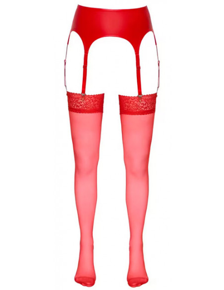 Чулки под пояс Cottelli LEGWEAR 20den красные /2/