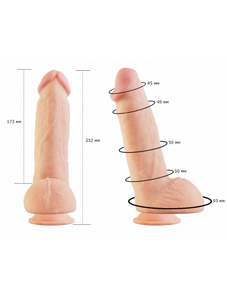 Фаллоимитатор гнущийся F`Line Flex&Fix Sistem 8" Neoskin телесный /22х5 см/