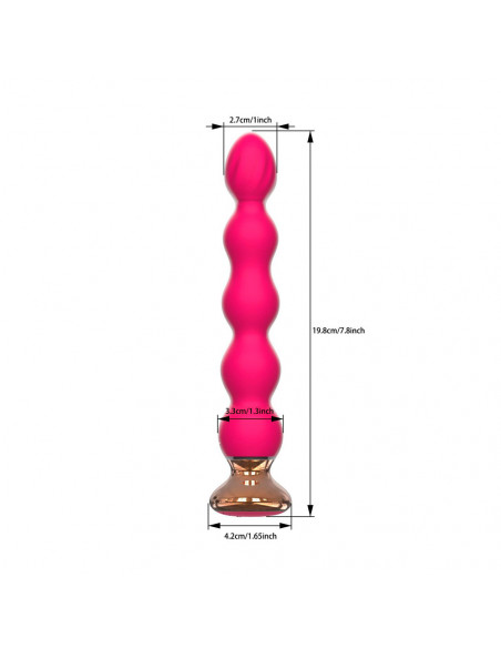 Анальный вибромассажер-ёлочка Mini Vibrator силикон красный /19х3,1 см/