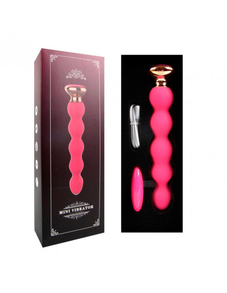 Анальный вибромассажер-ёлочка Mini Vibrator силикон красный /19х3,1 см/