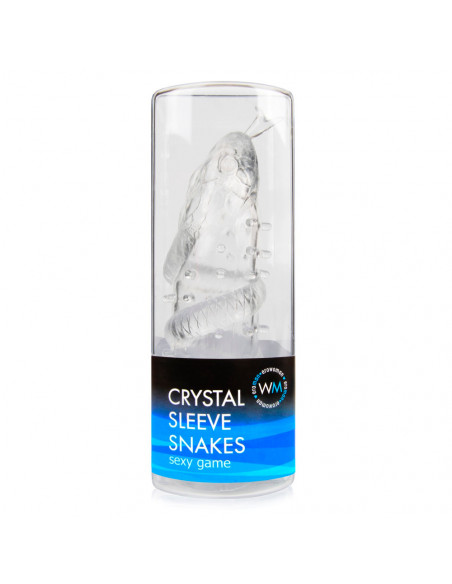 Насадка CRYSTAL SLEEVE SNAKES TPR в форме змеи прозрачная /15х3,3 см/
