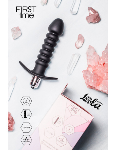 Анальная пробка с вибрацией Twisted Anal Plug Black /11х3 см/