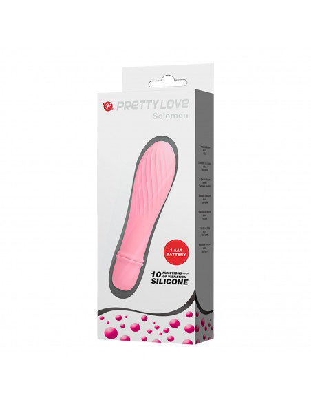 Мини-вибратор Pretty Love Solomon 10 режимов вибрации силикон розовый /12,3х2,9 см/
