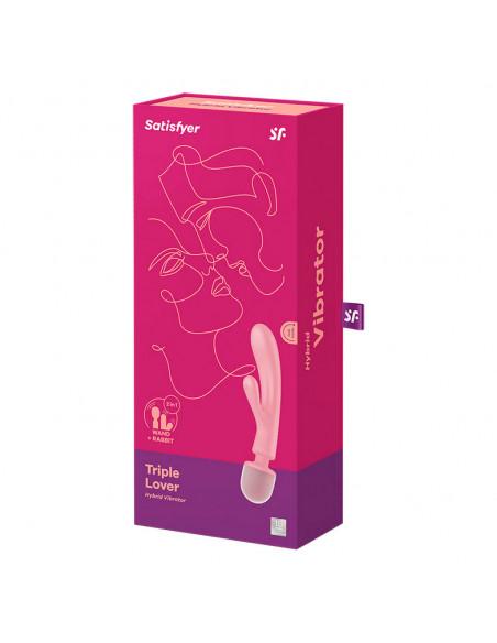 Вибростимулятор Кролик 3в1 Satisfyer Triple Lover pink /23,5 см/