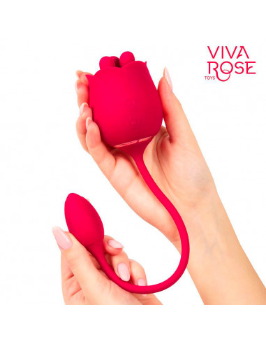 Вибромассажер 2в1 Viva Rose Toys с ротационной...