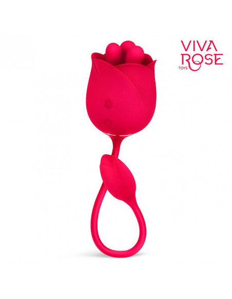 Вибромассажер 2в1 Viva Rose Toys с ротационной вибростимуляцией /33 см/