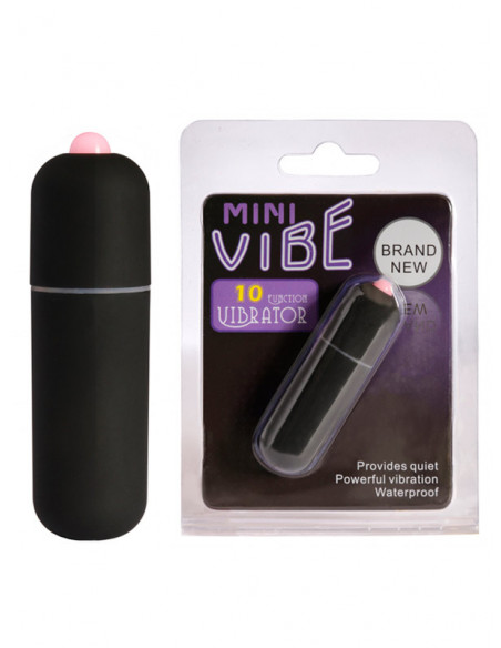 Вибропуля Mini Vibe 10 режимов вибрации ABS черная 5,5х1,3 см