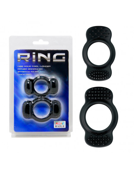 Набор эрекционных колец RING силикон черный