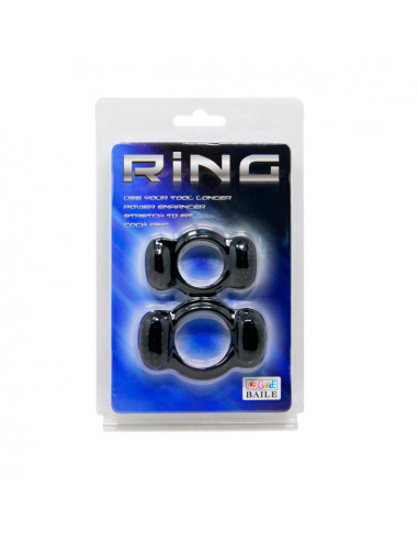 Набор эрекционных колец RING силикон черный