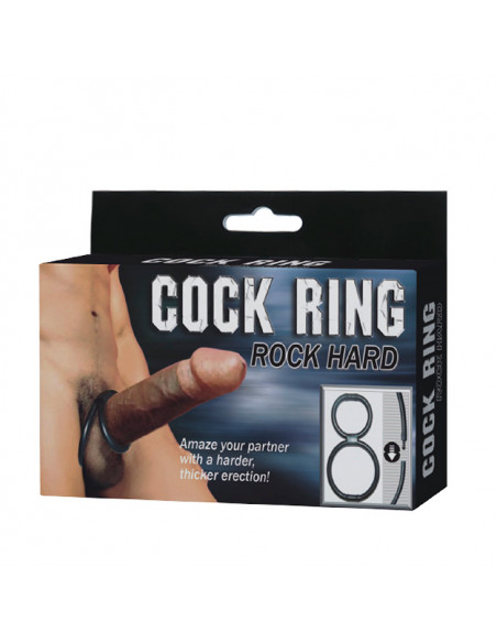 Двойное эрекционное кольцо COCK RING ROCK HARD силикон черное
