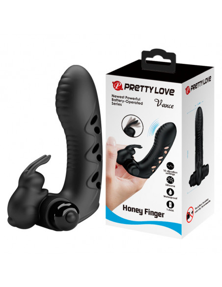 Вибронасадка с двойной вибрацией на палец Pretty Love Honey Finger Vance