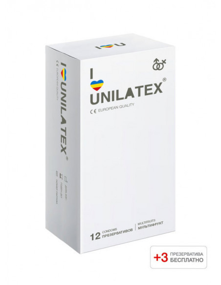 Unilatex Multifruits №15 цветные и ароматизированные презервативы
