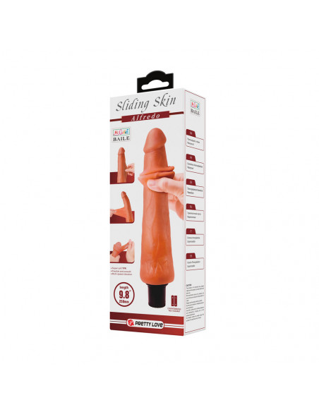 Виброреалистик с подвижной кожей SLIDING SKIN ALFREDO "9,8 мулат /25х4,5 см/