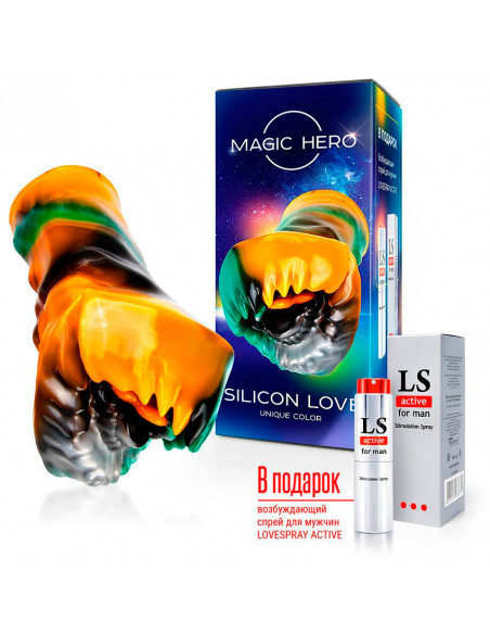 Фантазийный мастурбатор MAGIC HERO SILICON LOVE /18х9 см/