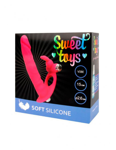 Вибронасадка Sweet Toys с анальным и клиторальным стимулятором /15х2,6 см/