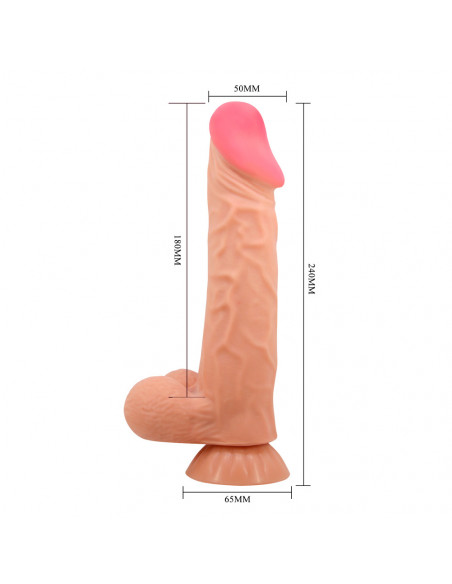 Виброфаллос гнущийся с подвижной кожей LIFELIKE SLIDING SKIN SADIK 9,4" TPR телесный 24х5 см