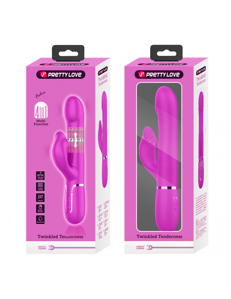 Вибратор-Кролик 4в1 с массирующими шариками и язычками Twinkled Tenderness Fabin /22,7х3,4 см/