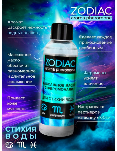 Массажное масло с феромонами ZODIAC AQUA 75 мл