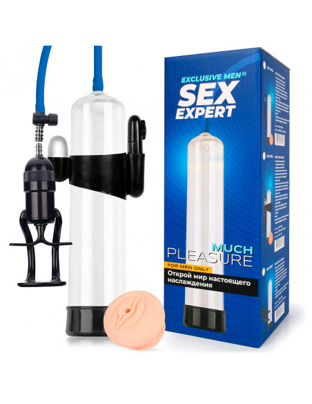 Вакуумная помпа с вибратором Sex Expert /30х6,5 см/