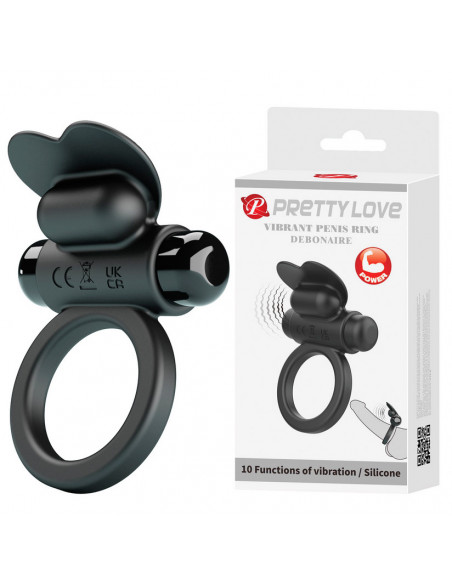 Эрекционное виброкольцо Pretty Love силикон черное