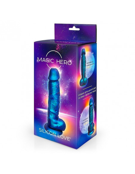 Фаллоимитатор с мошонкой MAGIC HERO SILICON LOVE 17х3,3 см