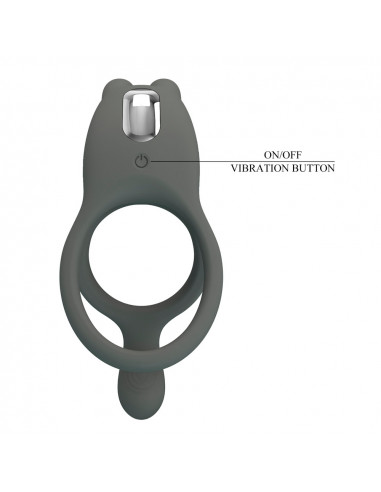 Эрекционное виброкольцо MASTER RING силикон серое