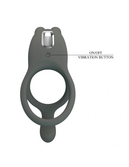 Эрекционное виброкольцо MASTER RING силикон серое