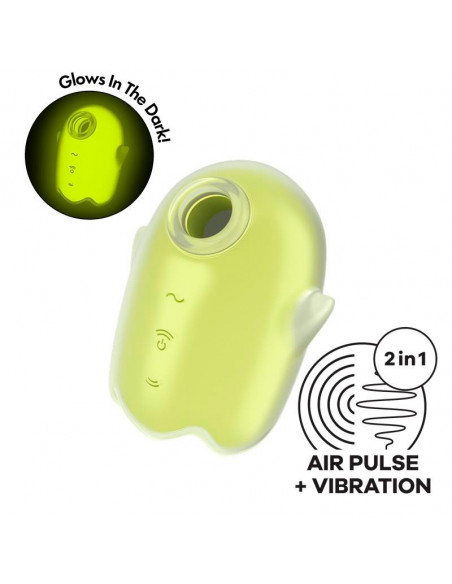 Вакуум-волновой бесконтактный вибростимулятор клитора Satisfyer Glowing Ghost yellow