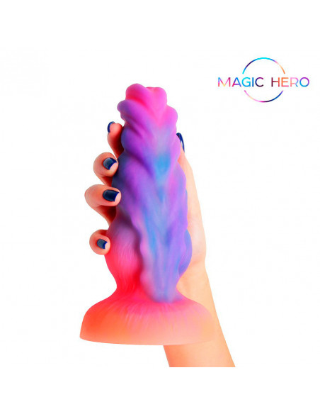 Светящийся в темноте фантазийный фаллоимитатор MAGIC HERO AMAZING TOYS 20/16х4/5,2/6,3 см