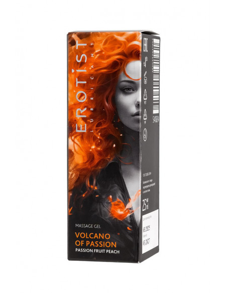 Гель EROTIST с эффектом вибрации VOLCANO OF PASSION: PASSION FRUIT PEACH (со вкусом персик/маракуйя) 25 мл