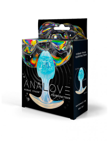 Анальная втулка ANALOVE TPE голубой 55г 8,2х3,2 см