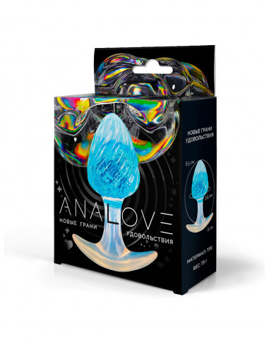 Анальная втулка ANALOVE TPE голубой 73г 9х3,5 см