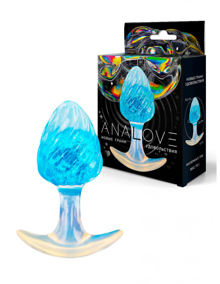 Анальная втулка ANALOVE TPE голубой 73г 9х3,5 см