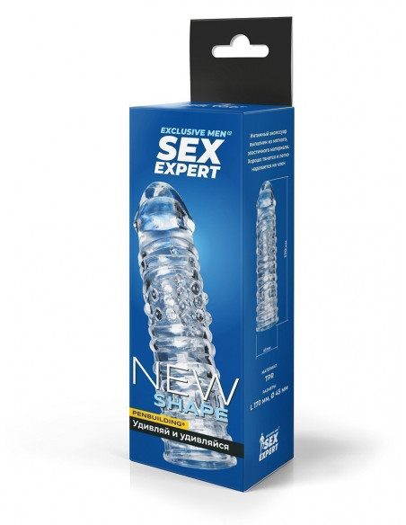 Фаллоувеличитель SEX EXPERT прозрачный 17х4,5 см/