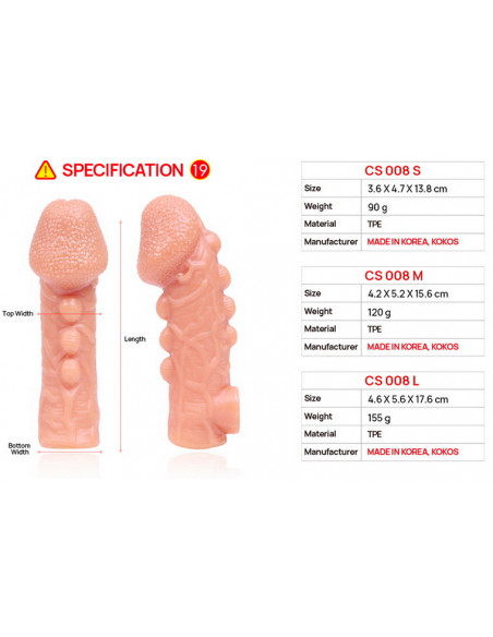 Фаллоувеличитель с петелькой на мошонку KOKOS COCK SLEEVE М 15,6 см