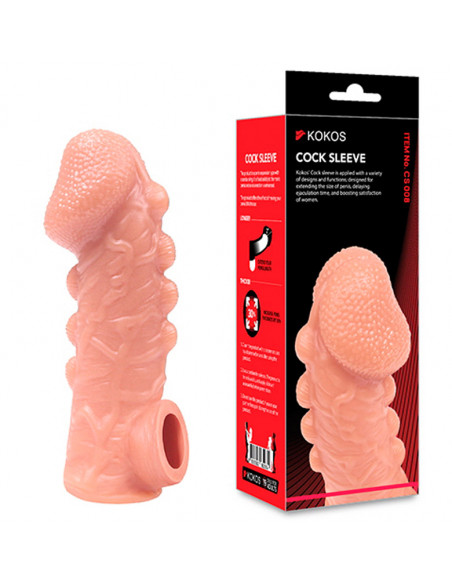 Фаллоувеличитель с петелькой на мошонку KOKOS COCK SLEEVE М 15,6 см